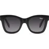 Quay After Hours 51mm Polarized Square Sunglasses In Black