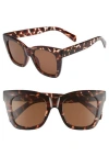 Quay After Hours 51mm Square Sunglasses In Brown