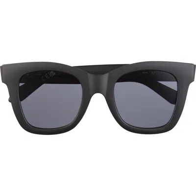 Quay After Hours 51mm Square Sunglasses In Matte Black/ Smoke