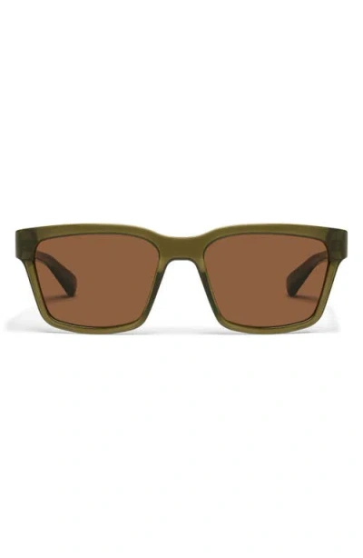 Quay All Good 59mm Polarized Square Sunglasses In Olive/brown Polarized