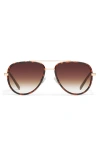 Quay All In 56mm Medium Aviator Sunglasses In Gold