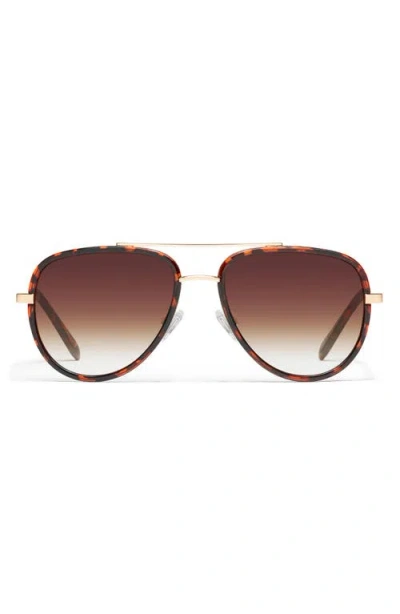 Quay All In 56mm Medium Aviator Sunglasses In Gold