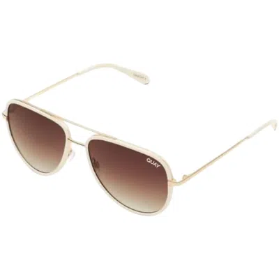 Quay All In Sunglasses In White/brown In Multi
