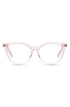 Quay All Nighter 56mm Cat-eye Reading Glasses In Pink