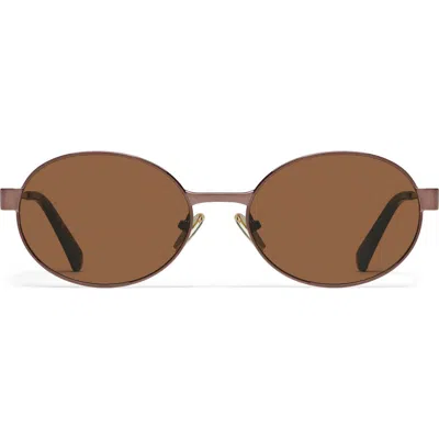 Quay Anyways 56mm Round Sunglasses In Brown