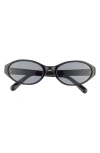 Quay Aura Points 55mm Oval Sunglasses In Black