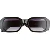 Quay Australia 53mm Hyped Up Square Sunglasses In Black/smoke