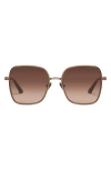 Quay Australia 5th Ave 56mm Gradient Square Sunglasses In Chocolate / Brown Fawn