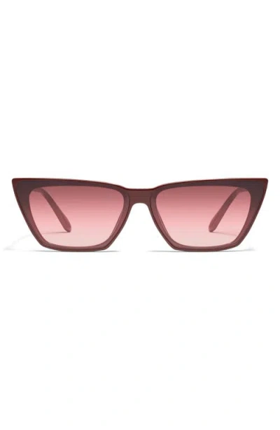 Quay Australia Bad Habit 65mm Oversize Cat Eye Sunglasses In Oxblood / Ruby