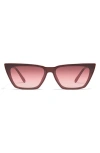 Quay Australia Bad Habit 65mm Oversize Cat Eye Sunglasses In Oxblood/smoke