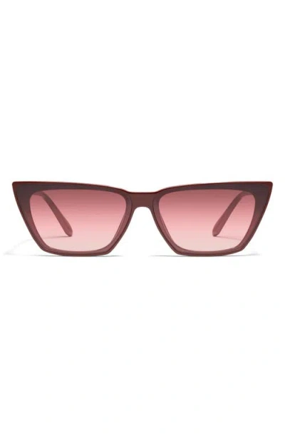 Quay Australia Bad Habit 65mm Oversize Cat Eye Sunglasses In Brown