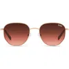 Quay Australia Big Time 54mm Gradient Round Sunglasses In Rose Gold/brown Pink