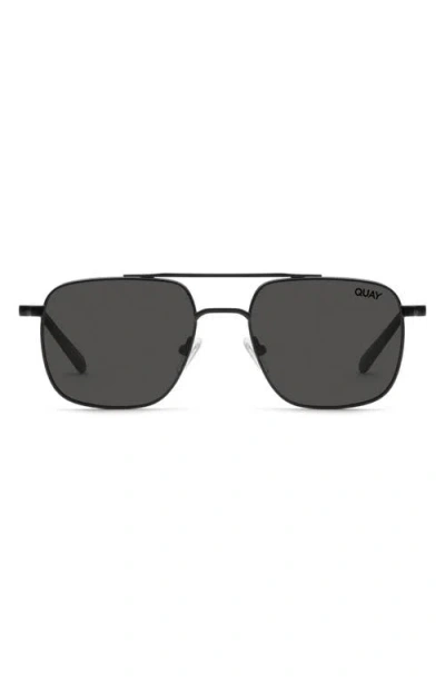 Quay Australia Bodyguard 46mm Polarized Aviator Sunglasses In Black/black Polarized