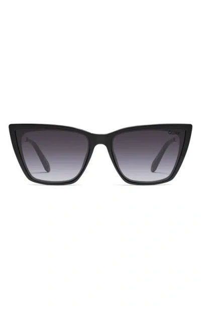 Quay Australia Call The Shots 45mm Cat Eye Sunglasses In Black