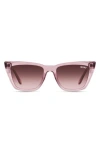 Quay Australia Call The Shots 48mm Gradient Cat Eye Sunglasses In Berry/brown Pink
