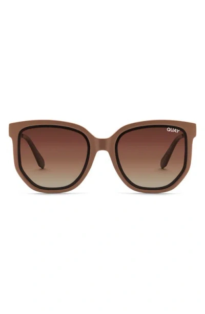 Quay Australia Coffee Run 53mm Polarized Sunglasses In Oat/brown Polarized
