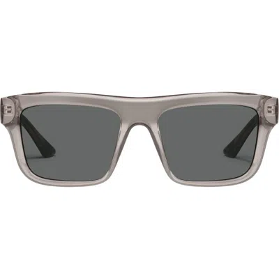 Quay Dealer's Choice 41mm Square Sunglasses In Grey / Smoke