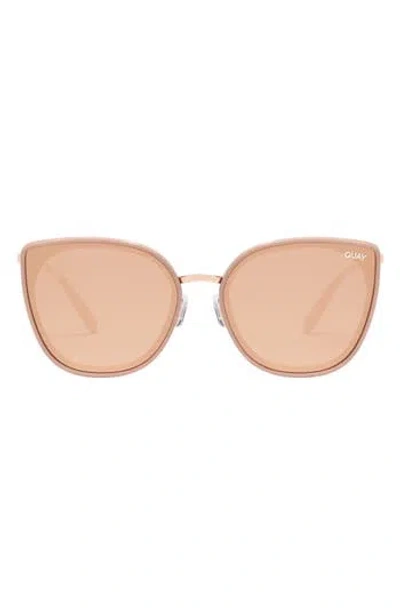 Quay Australia Flat Out 60mm Cat Eye Sunglasses In Fawn/fawn