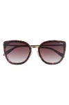 Quay Flat Out 60mm Cat Eye Sunglasses In Champagne,navy Rose  display picture 3