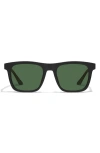 Quay Australia Flip Side 45mm Polarized Square Sunglasses In Matte Black / Green Polarized