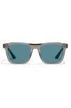 Quay Flip Side 53mm Square Sunglasses In Grey/turquoise