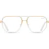 Quay Australia Front Row 46mm Aviator Optical Glasses In Clear/clear