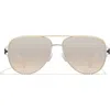 Quay Australia High Key 51mm Gradient Aviator Sunglasses In Silver/silver Champagne Flash