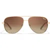 Quay Australia High Key 55mm Aviator Sunglasses In Gold/chocolate Paprika