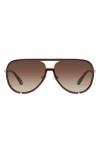 Quay X Saweetie High Profile 51mm Polarized Aviator Sunglasses In Espresso/brown