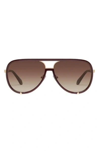 Quay Australia High Profile 51mm Polarized Aviator Sunglasses In Brown