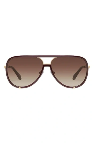Quay High Key Twist 60mm Gradient Aviator Sunglasses In Brown