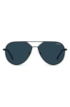 Quay Australia Hold Please 55mm Aviator Sunglasses In Black/smoke 2