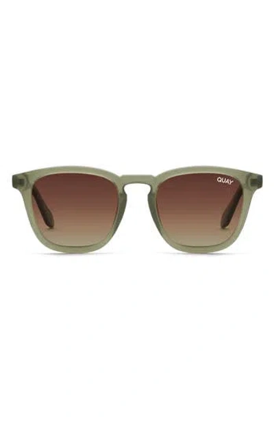 Quay Australia Jackpot 44mm Polarized Round Sunglasses In Green/brown Polarized