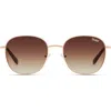 Quay Australia Jezabell 51mm Mini Round Sunglasses In Rose Gold/brown