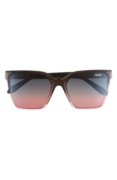 Quay Australia Level Up 51mm Square Sunglasses In Black Pink/black Pink