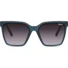 Quay Australia Level Up 51mm Square Sunglasses In Blue/smoke