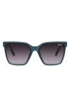 Quay Australia Level Up 51mm Square Sunglasses In Blue/smoke