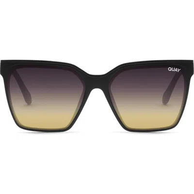 Quay Australia Level Up 55mm Square Sunglasses In Black