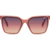 Quay Australia Level Up 55mm Square Sunglasses In Milky Rose/navy