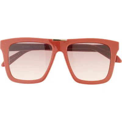 Quay Australia Name Drop 48mm Gradient Square Sunglasses In Brown Fawn