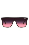 Quay Australia Night Fall 52mm Gradient Flat Top Sunglasses In Black/multi