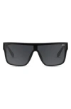 Quay Nightfall Remixed 138mm Polarized Shield Sunglasses In Black/black Polarized