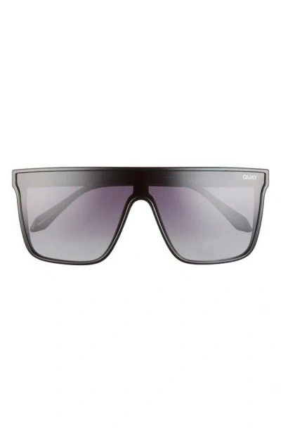 Quay Australia Nightfall 52mm Polarized Oversize Shield Sunglasses In Gray