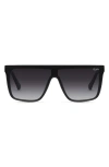 Quay Australia Nightfall 52mm Polarized Shield Sunglasses In Black/smoke