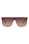 Quay Australia Nightfall 52mm Polarized Shield Sunglasses In Blush/brown Polarized