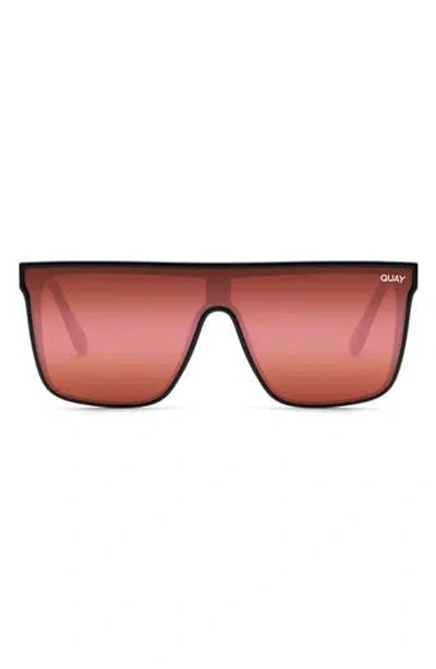 Quay Australia Nightfall 52mm Shield Sunglasses In Red