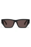Quay Australia No Apologies 40mm Gradient Square Sunglasses In Black/brown
