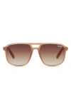 Quay Australia On The Fly 48mm Aviator Sunglasses In Oat/brown Gradient