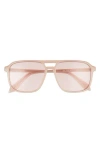 Quay Australia On The Fly 48mm Aviator Sunglasses In Pink