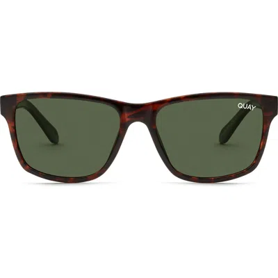 Quay Australia On Tour 43mm Square Polarized Sunglasses In Green